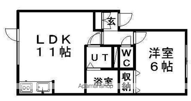 ライフエリア月寒(1LDK/1階)の間取り写真