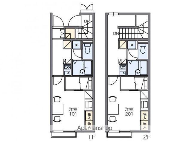 レオパレスソレアード国分寺(1K/1階)の間取り写真
