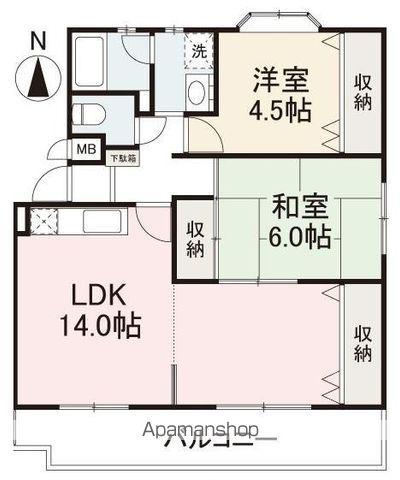 リッチアイランドⅡ(2LDK/2階)の間取り写真