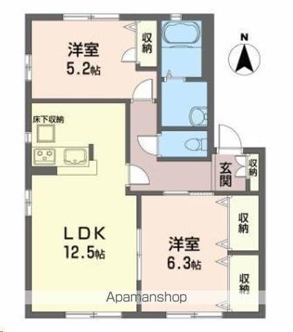 ラ・カパンナ(2LDK/1階)の間取り写真