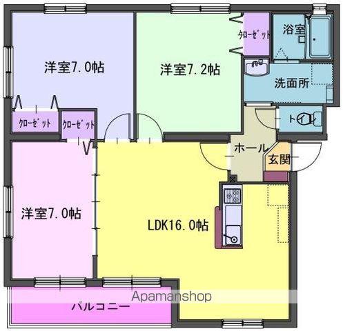 メゾン日高見D(3LDK/2階)の間取り写真