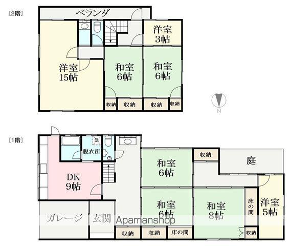 ハピラインふくい 森田駅 徒歩4分 2階建 築62年(7SDK)の間取り写真