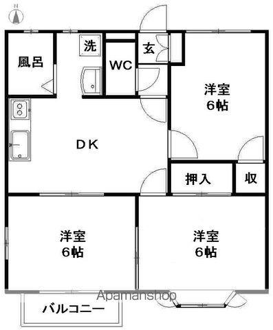 アネックス寺澤Ⅰ(3DK/2階)の間取り写真