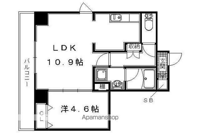 LIFE BLDG(1LDK/3階)の間取り写真
