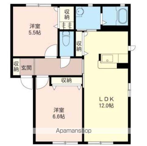 シャーメゾン C(2LDK/2階)の間取り写真
