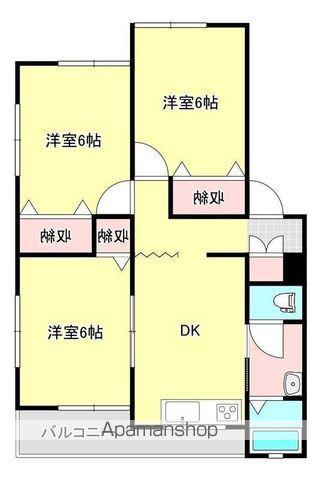 ハイツリバティⅢ(3DK/2階)の間取り写真
