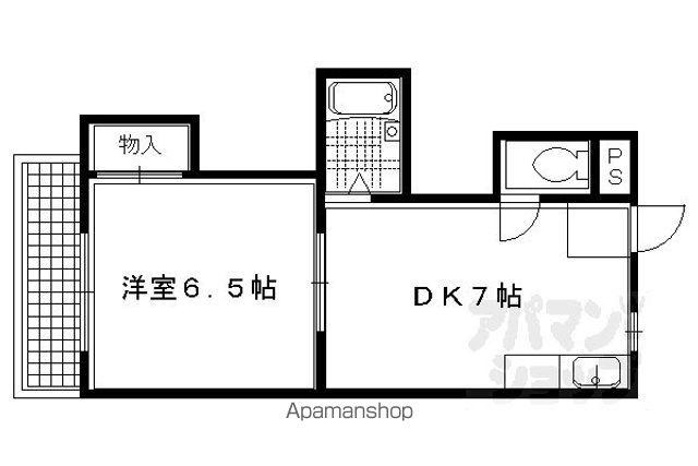 モノ釈迦憧(1DK/3階)の間取り写真