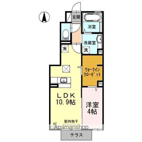 プランドール.Ⅰ Ⅱ(1LDK/1階)の間取り写真