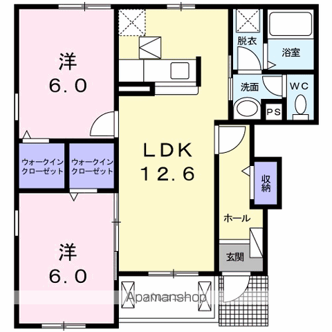 アドマーニ(2LDK/1階)の間取り写真