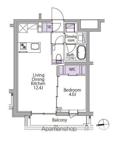 イプセ白金台(1LDK/2階)の間取り写真