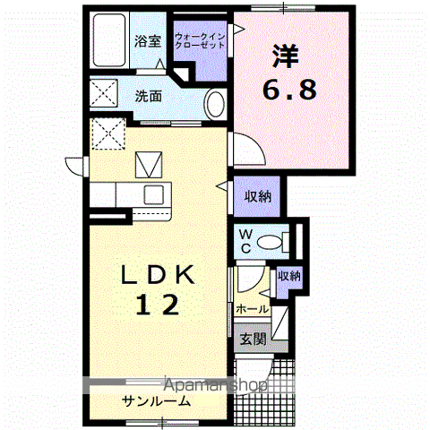 トレス グラナード(1LDK/1階)の間取り写真