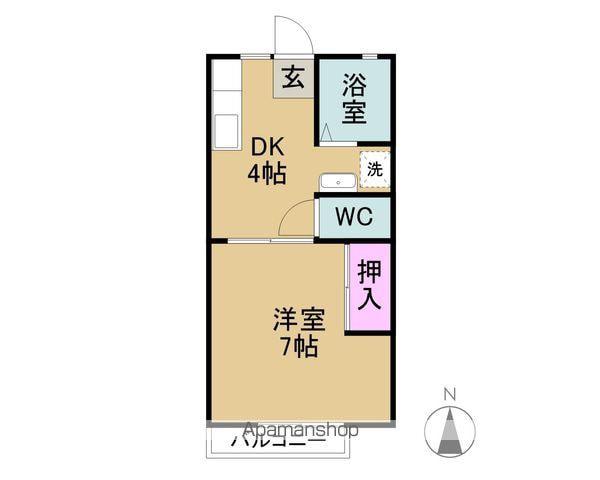 パナハイツ熊野A・B(1DK/1階)の間取り写真