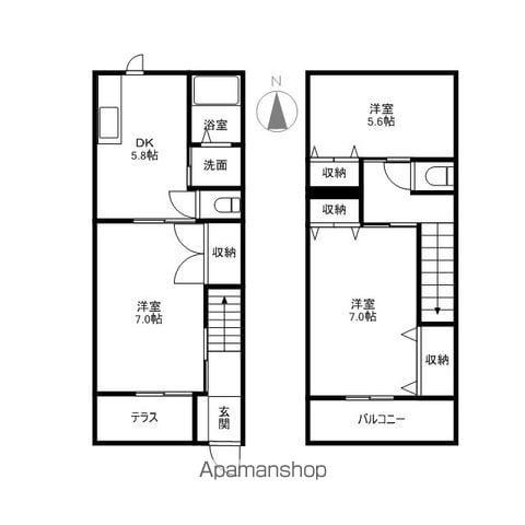 ミラクル・ジョイン(3DK/1階)の間取り写真