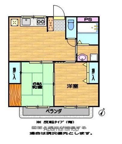 ボンソワール(2LDK/2階)の間取り写真