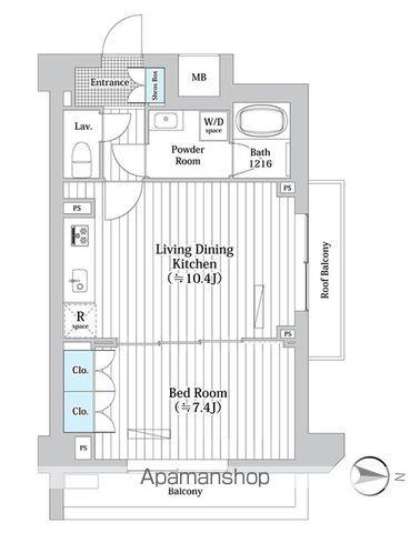 プレール・ドゥーク新宿ウエスト(1LDK/4階)の間取り写真