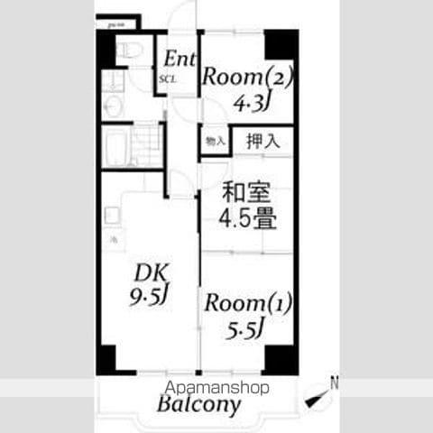シュターンハイム第一(3DK/4階)の間取り写真
