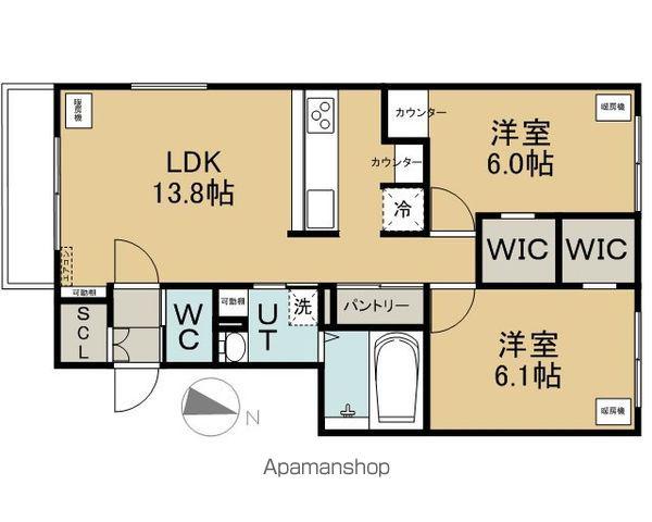 ノルフィーノアルモ(2LDK/2階)の間取り写真