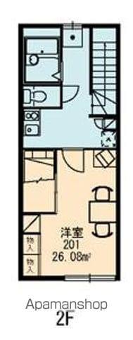 レオパレスパイナリー(1K/2階)の間取り写真