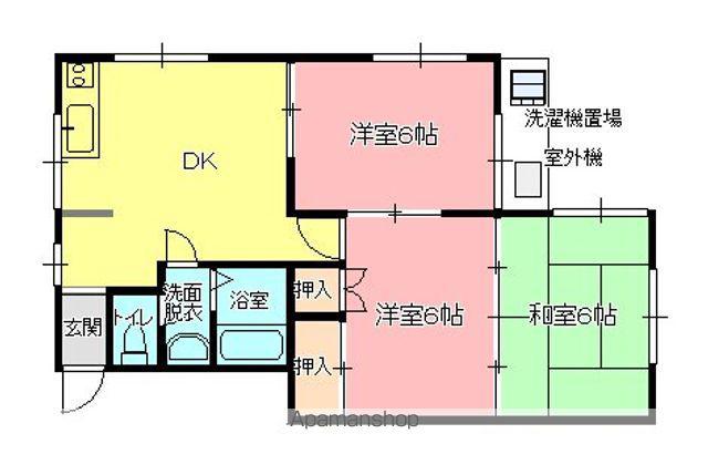 秀英ビル2(3DK/4階)の間取り写真