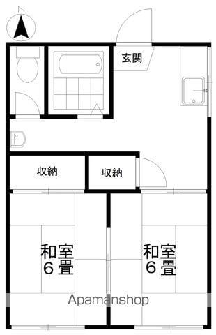 コーポ落合A(2K/2階)の間取り写真