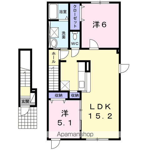 エクセレント・ハイム(2LDK/2階)の間取り写真