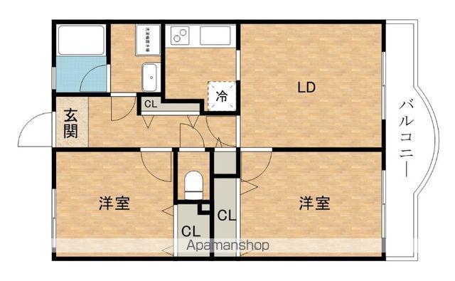 グリーンパーク樽井(2LDK/3階)の間取り写真