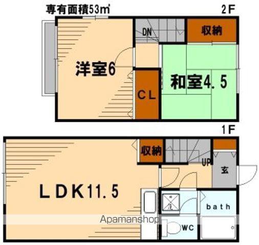 内田メゾネット(2LDK)の間取り写真