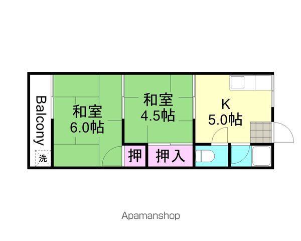 タツミハイツ(2K/2階)の間取り写真