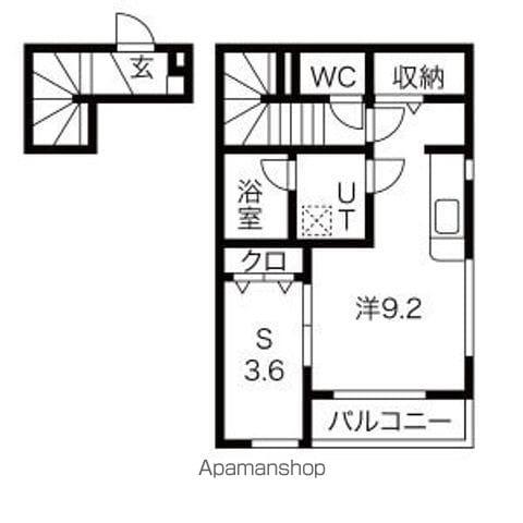 アイワテラス・アイワスクエア(1K/2階)の間取り写真