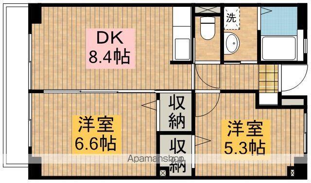 グランドゥール鶴ヶ島(2DK/1階)の間取り写真