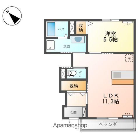 プランドール K(1LDK/1階)の間取り写真