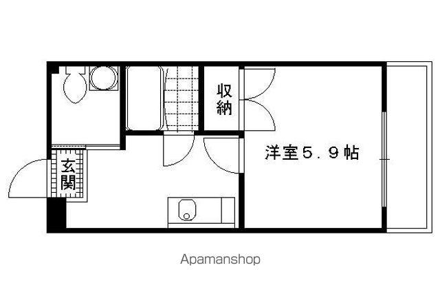 中之町ハイツ(1K/2階)の間取り写真