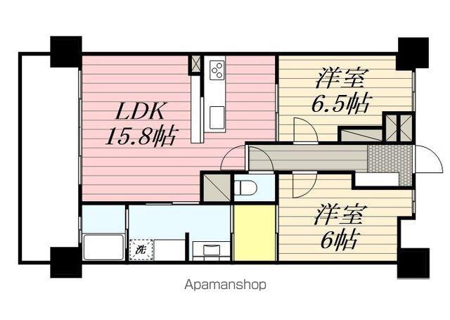 アルファステイツ浜松駅西(2LDK/11階)の間取り写真