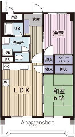 ブリュー豊国(2LDK/5階)の間取り写真