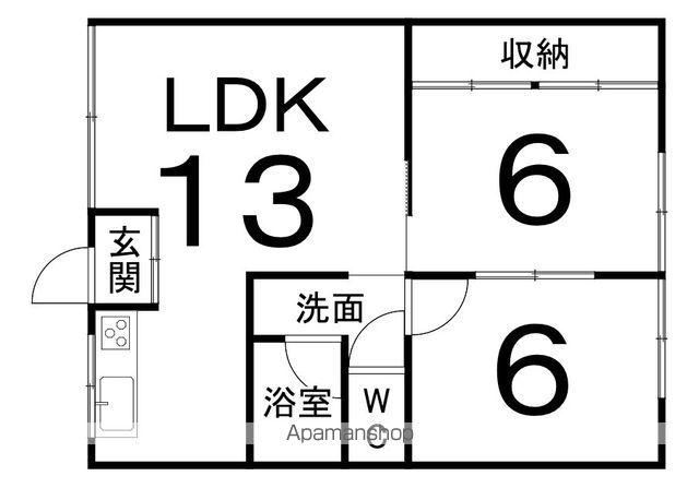 イオボヌール釧路1(2LDK/2階)の間取り写真