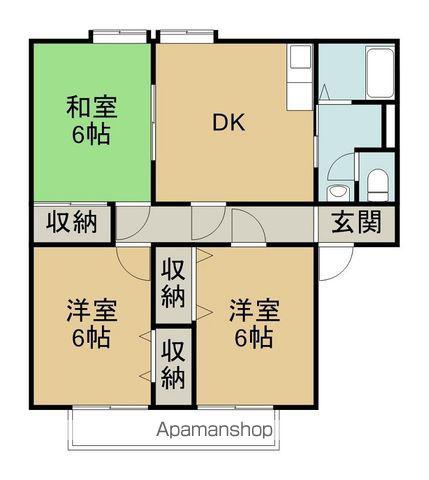 サンガーデンスターB棟(3DK/1階)の間取り写真