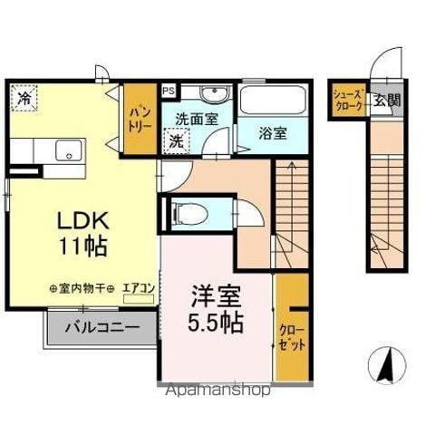グランメール(1LDK/2階)の間取り写真