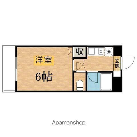 クィーンズタウン(1K/3階)の間取り写真