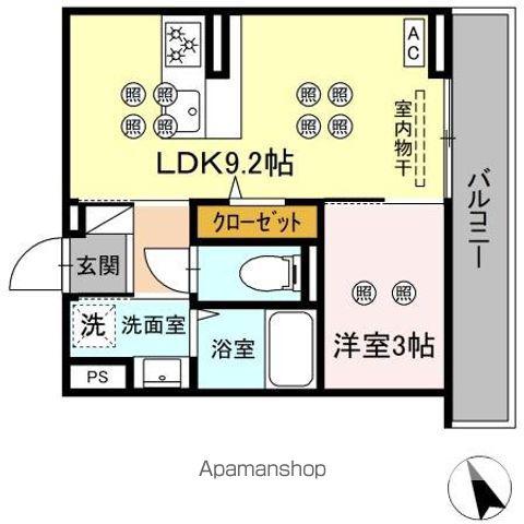 グランドメゾン大内町(1LDK/2階)の間取り写真