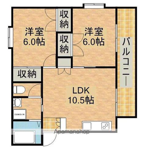 天神Tハイツ(2LDK/2階)の間取り写真