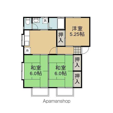 ハイツグリーン(3DK/2階)の間取り写真