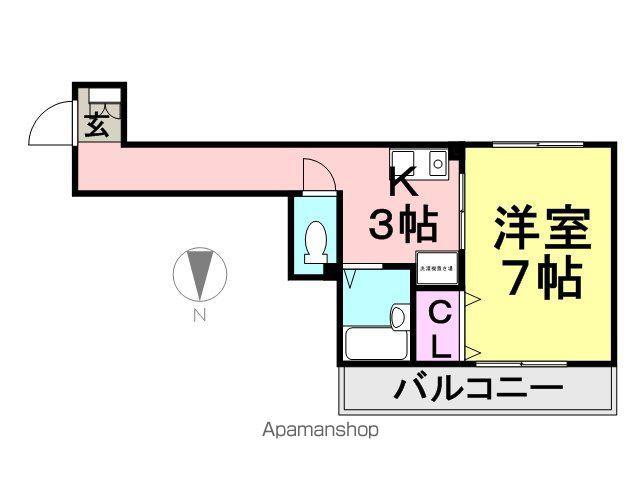 シエテ神田北マンション(1K/3階)の間取り写真