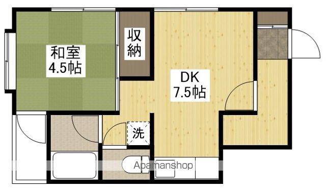 モトヨシビル(1DK/4階)の間取り写真