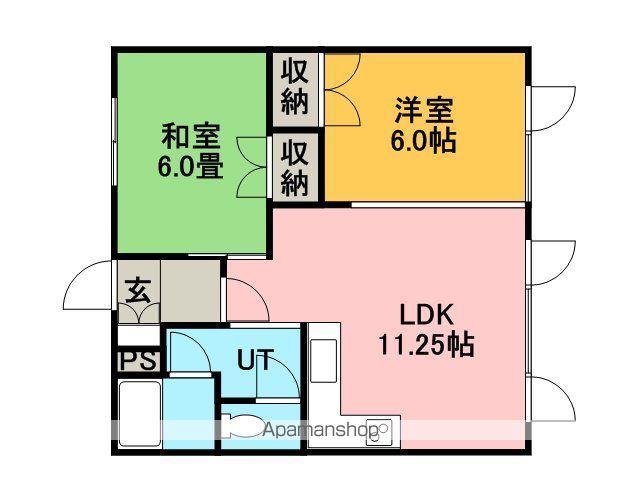 ファミールハナカワ(2LDK/1階)の間取り写真