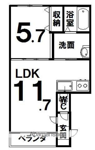 JADE(1LDK/3階)の間取り写真