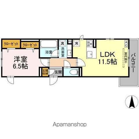 ヴィラ アンムート赤堤(1LDK/3階)の間取り写真