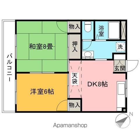 エクセル春日(2DK/3階)の間取り写真