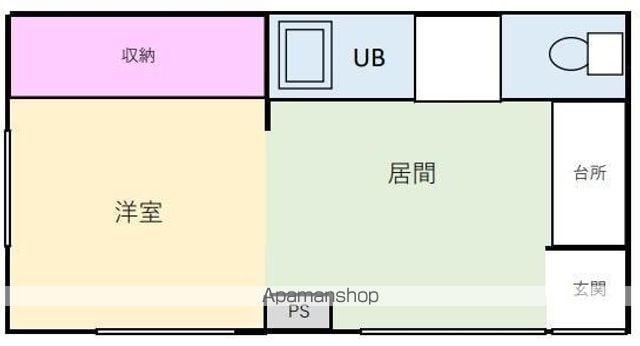 カサデューク6号棟(1DK/1階)の間取り写真