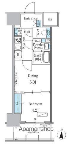パークアクシス名古屋山王一丁目(1DK/12階)の間取り写真