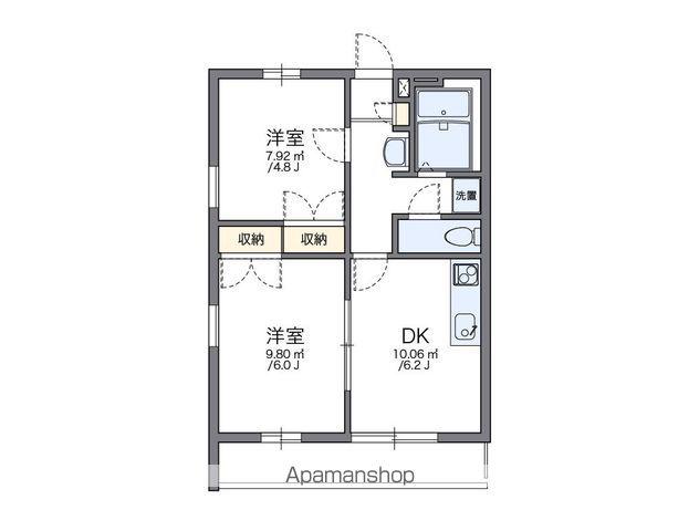 レオパレスサーナ(2DK/3階)の間取り写真